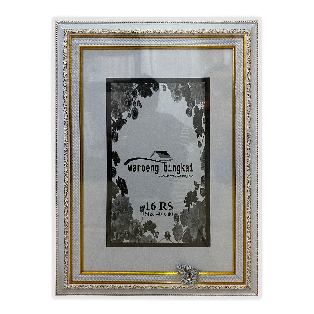 Frame bingkai pigura foto ukuran 16RS 40X60 cm ukir double linen tanpa kaca