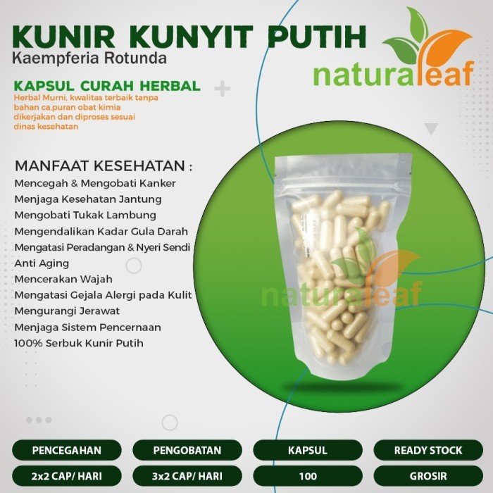 

Terlaris Kapsul Curah Kunir Kunyit Putih Kanker Kolesterol Stroke 100 Capsul