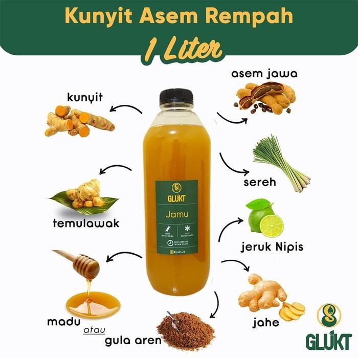 

Terlaris Kunyit Asem Rempah Glukt ( With Aren Sugar ) - Kemasan 1 Liter