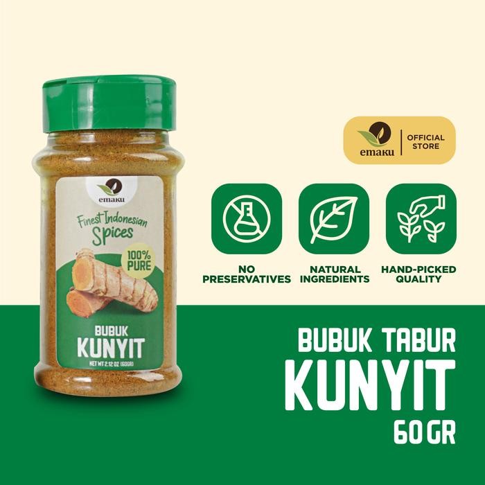 

Terlaris Emaku Kunyit Bubuk Turmeric Powder 60 Gram
