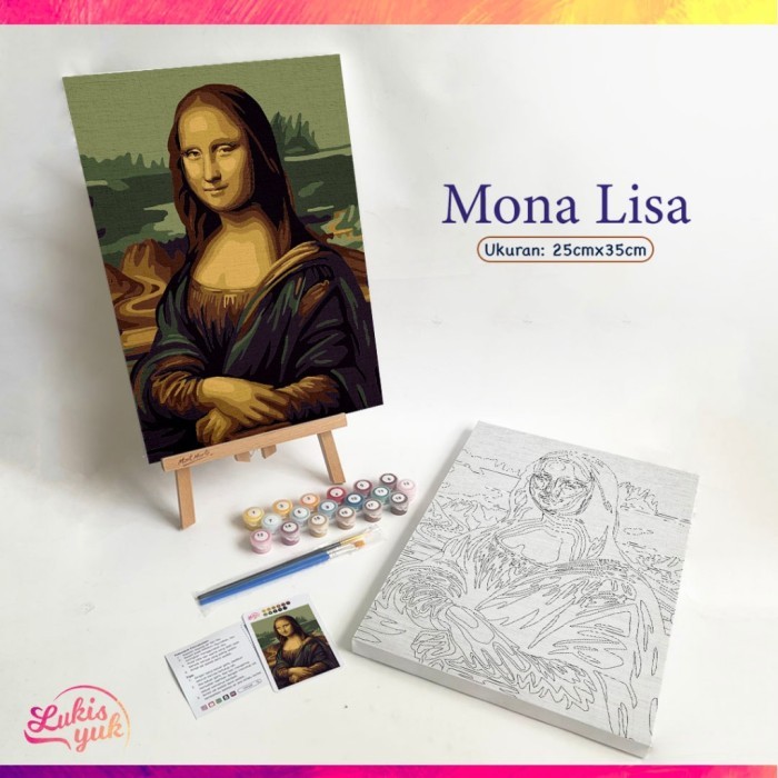 

Mona Lisa - Paint by Numbers - 35x25cm - by LukisYuk paint by number painting by number Kanvas Lukis