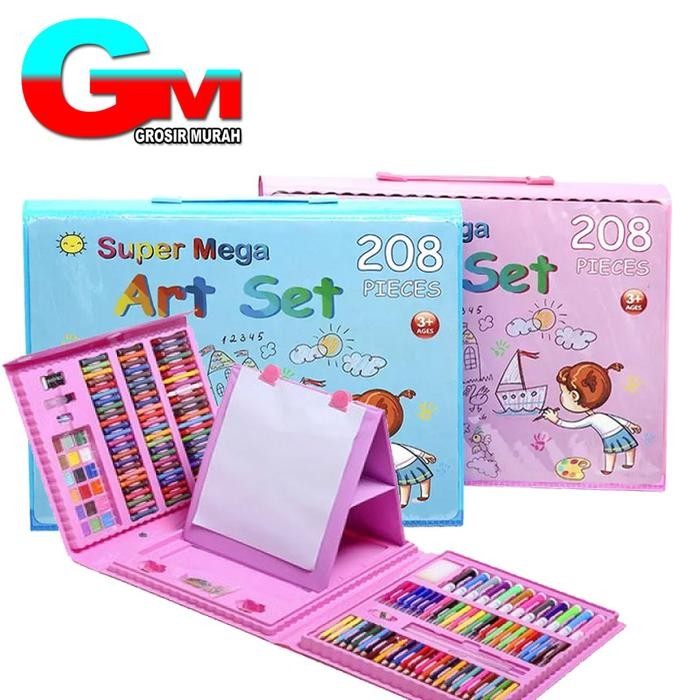 

Alat Lukis Set Super Mega Art 208 PCS Crayon Oil Paste Pensil Warna Pensil Warna Cair Anak Mewarnai