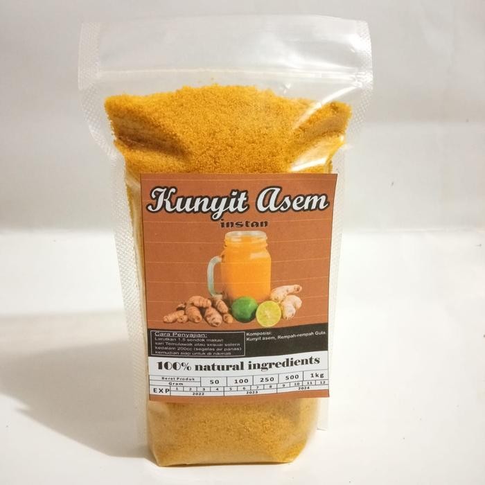 

Terlaris Kunir Asem / Kunyit Asem Instan / Turmeric Instan Drink 250 Gr