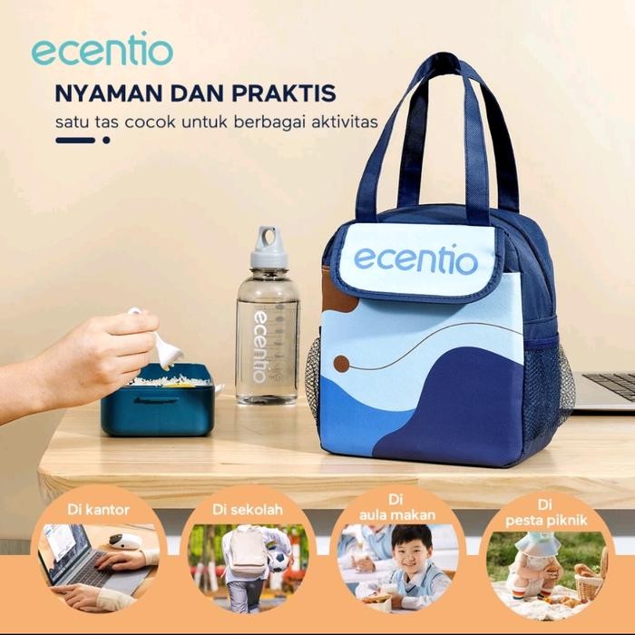 BEST SELLER Ecentio Tas Bekal Anak Portable tas Lunch box tahan panas