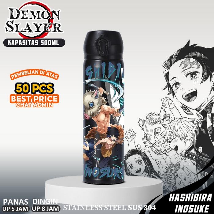 BEST SELLER CUSTOM TUMBLER ANIME DEMON SLAYER AIR MINUM - THERMOS UNIK KADO - BOTOL MINUM SOUVENIR