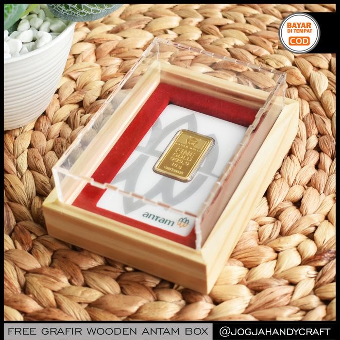 JTTOP" GRATIS GRAFIR - KOTAK MAHAR SESERAHAN TEMPAT EMAS ANTAM KAYU AKRILIK