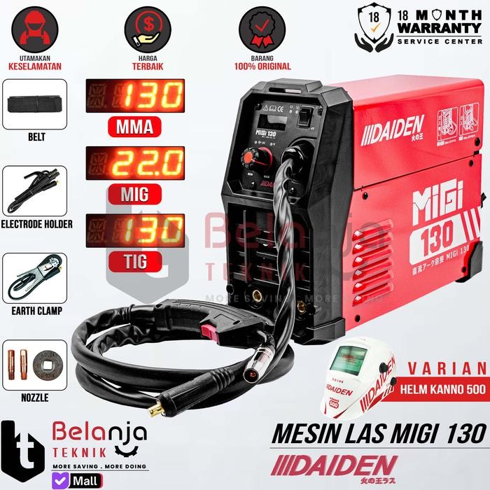 

Terlaris Mesin Travo Las Co 2 Daiden Migi 130 A Mma Mig Co2 Flux Core Tanpa Gas Mig 130A
