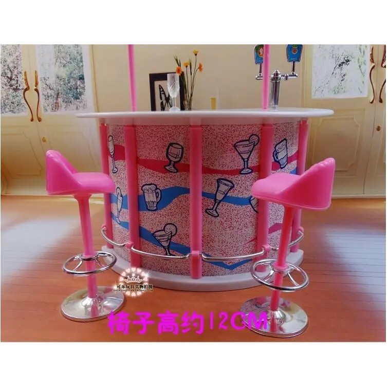 Mini Furniture For Barbie 30 Cm House Happy Hour Relax Time Pink Bar Suit For Kurhn Licca Blyth Doll
