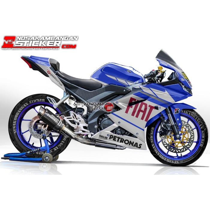 Ready JT Decal Motor Sticker Motor Yamaha R15 V3 Fiat Biru Putih 002
