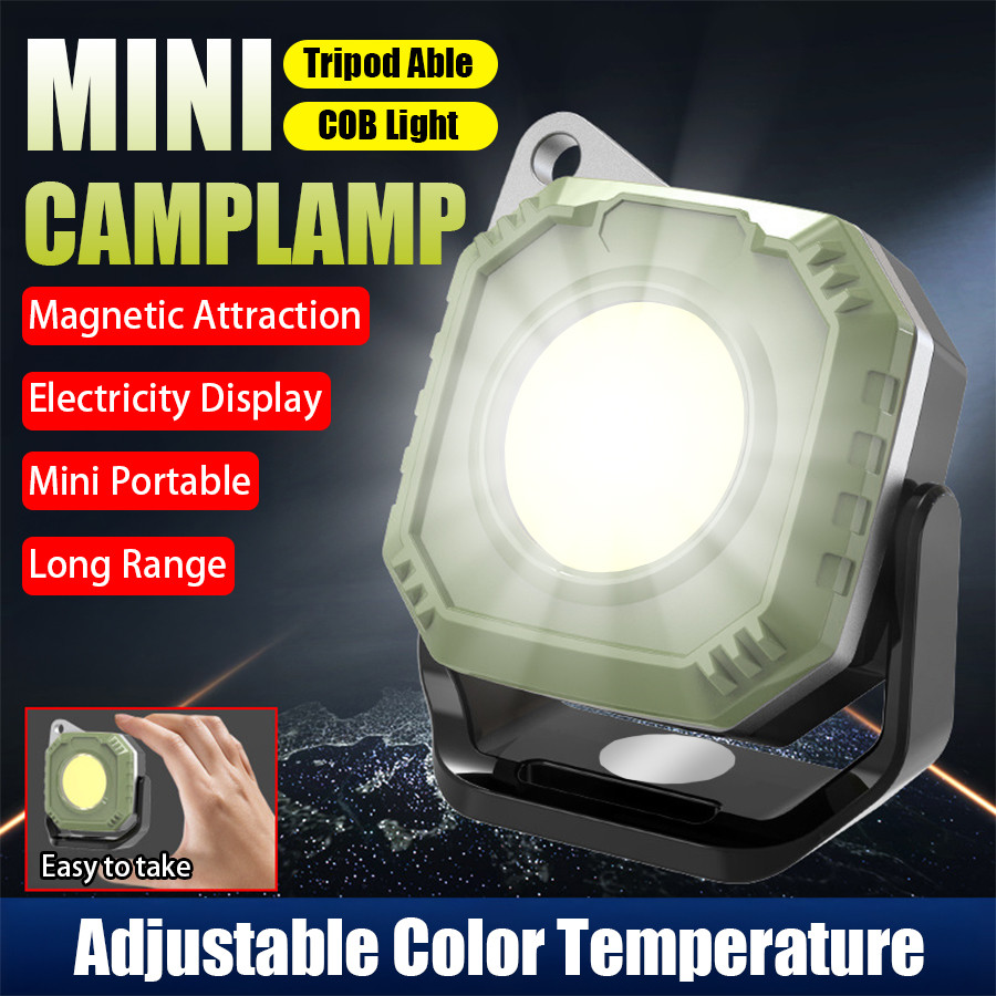 

Mini LED Portable Outdoor Camping Lantern USB Rechargeable with Bracket Hook Tent Flashlight Battery Display Waterproof Torch