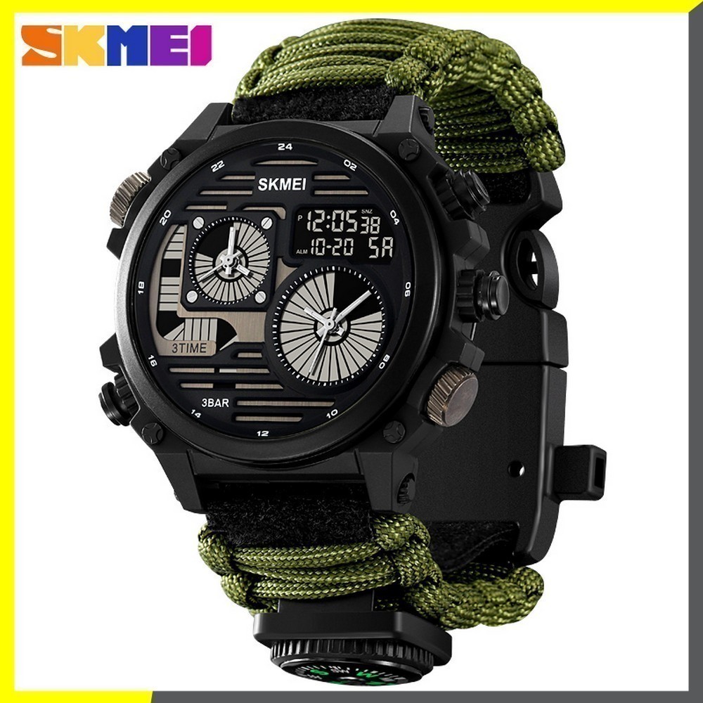 Momento Shop | Jam Tangan Pria Outdoor SKMEI 2202 3 Display Waktu Original Tahan Air