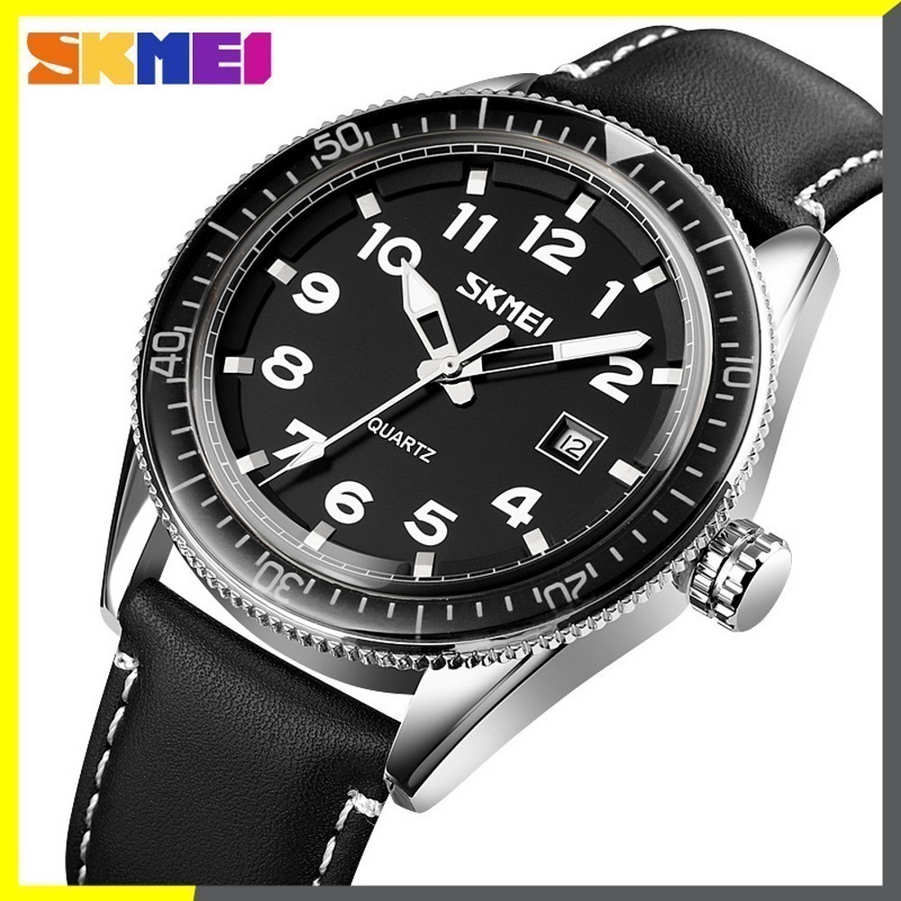 Momento Shop | SKMEI 9232 Original Jam Tangan Pria ExecutiveEdge Tali Kulit Premium