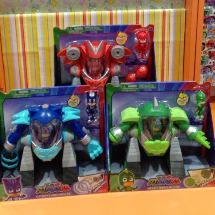 Mainan anak PJ Mask Original Robot Turbo Mover Catboy Gekko Owl