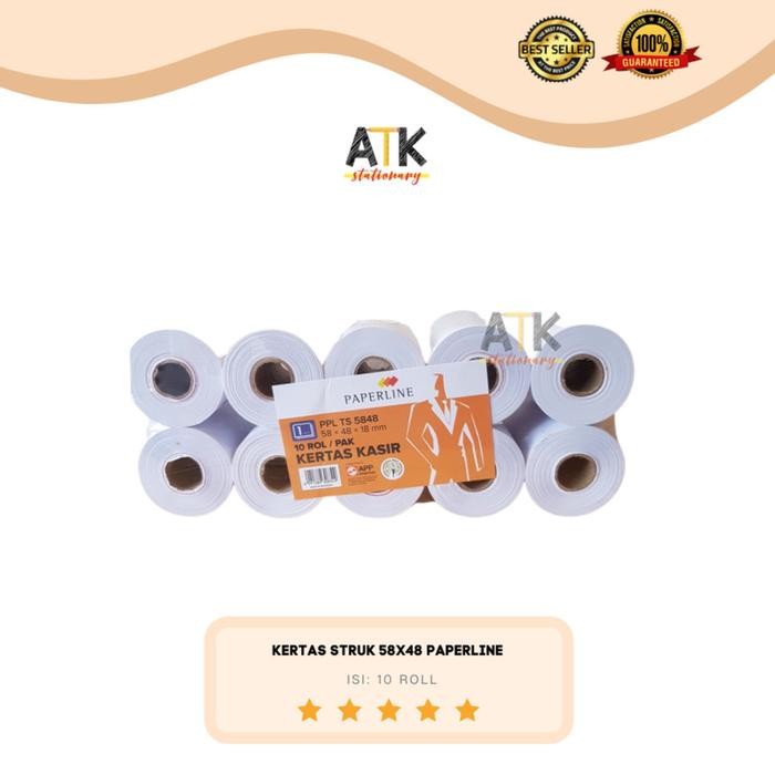 

Kertas Struk Kasir 58X48 Paperline 1 Pack ( 10 Roll) atk