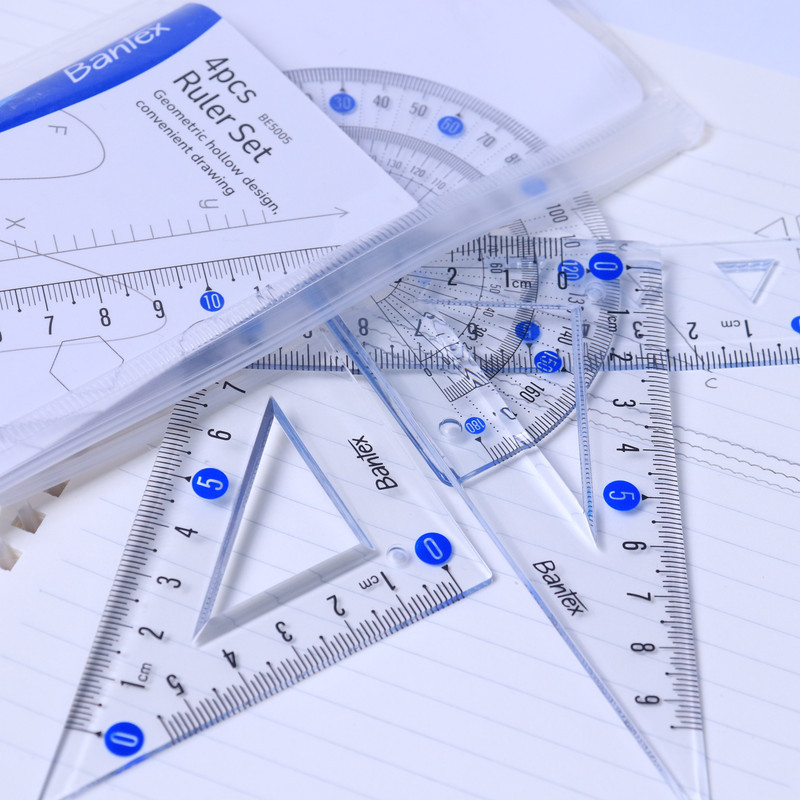 

Bantex Penggaris Matematika / Ruler Set 4 Pcs Elastis Tahan Lama BE5005