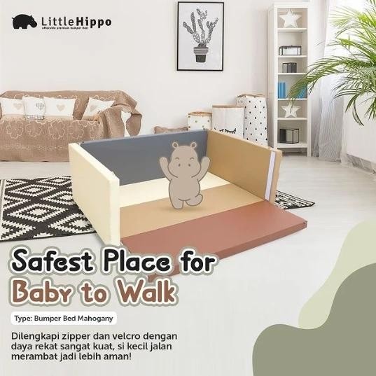 Little Hippo Bumper Bed Bumpermat Playmat Fence Matras Box Bayi (Sister Brand Lumba) Promo