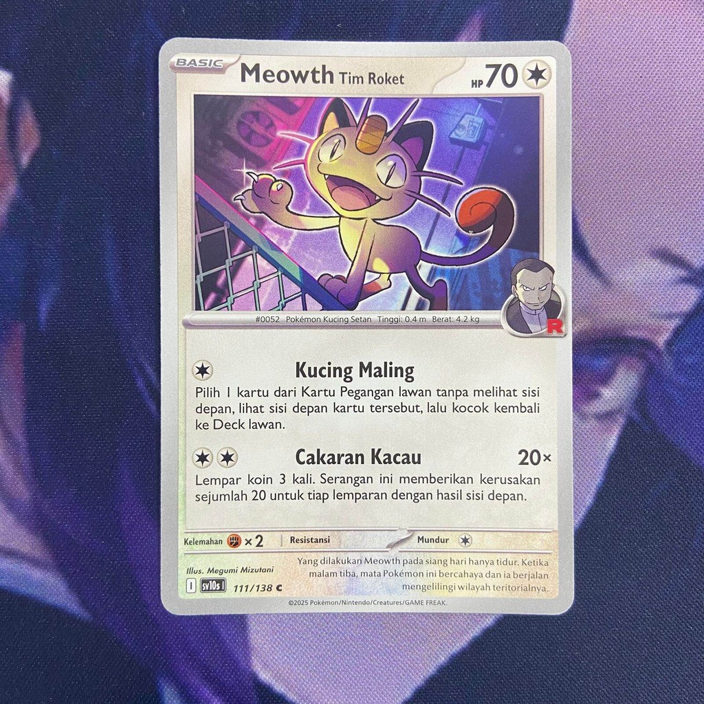 pokemon (ID) meowth tim roket - SV10s 111/138 - C