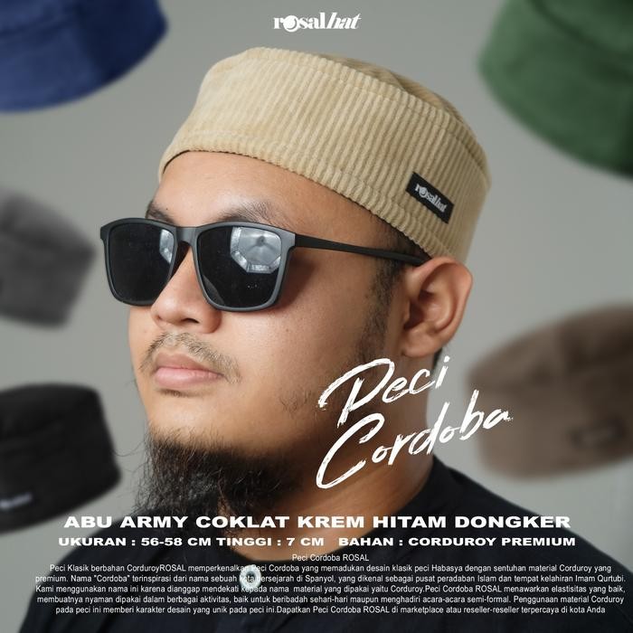 Product Laris Rosalhat Peci Rosal Cordoba Kopiah Klasik Khas Habasya Bahan Corduroy Topi Muslim Pria