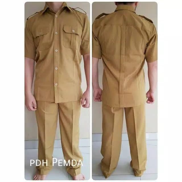 Set Baju Seragam PDH PNS ASN Pemda Khaki Pria Laki Laki Cowok Terlaris