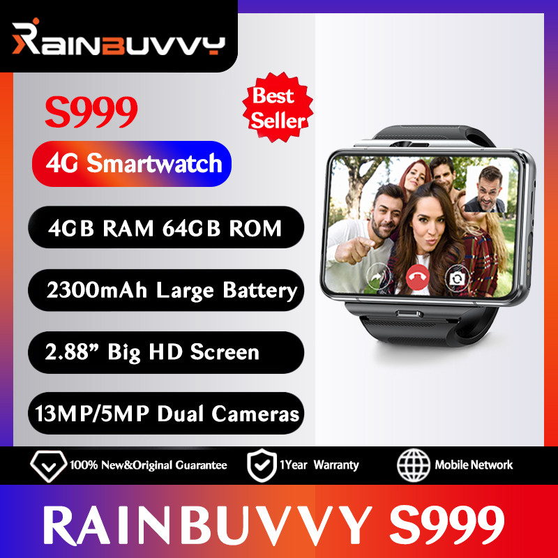 Rainbuvvy S999 4G LTE Smartwatch 4GB RAM 64GB ROM 2.88" Big Screen