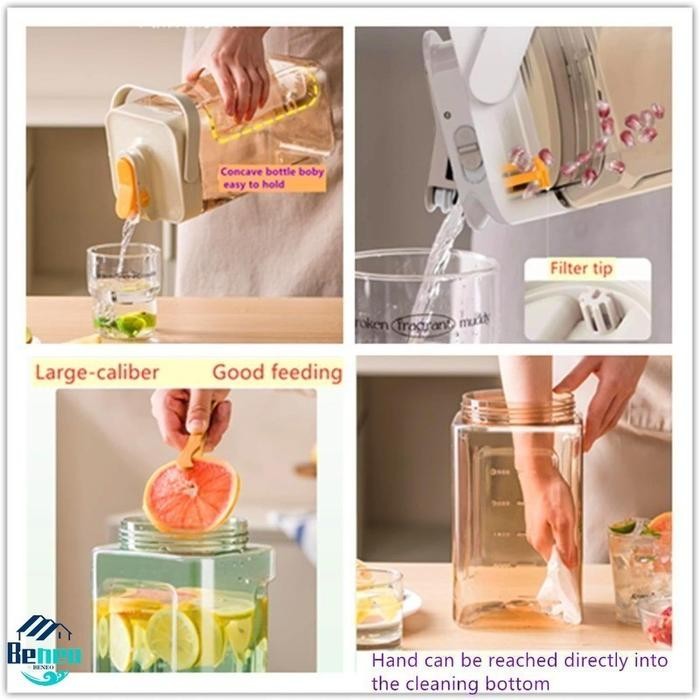 Botol Num Transparan/Botol Num Dispenser Kulkas/Tempat Num Jug Air Num Kulkas Teko Air Num Botol Num