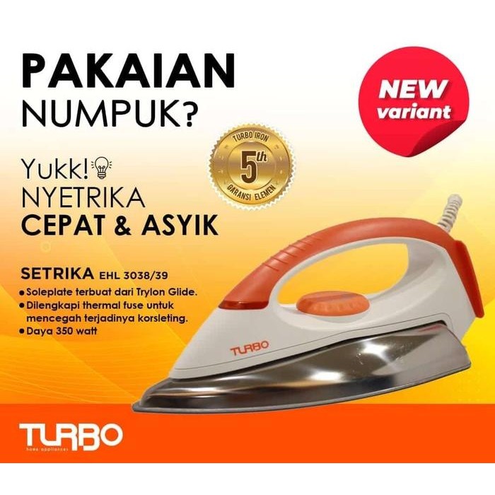 Setrika Turbo Ehl3038 Dry Iron Ehl 3038