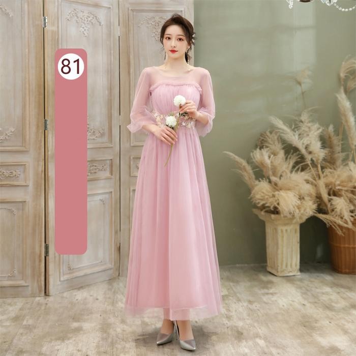 JTTOP" WOMEN KOREAN ELEGANT WEDDING DINNER EVENING DRESS GOWN BRIDESMAID DRESSES BUNGA PANJANG