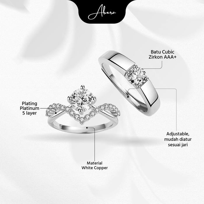 JTTOP" CINCIN COUPLE PASANGAN PERNIKAHAN PERTUNANGAN BATU RINGS ELEGAN