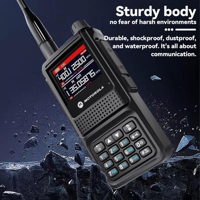 JTTOP" WALKIE TALKIE HT MOTOROLA GP338 PLUS 15W, JANGKAUAN HINGGA 20 KM, TAHAN AIR IP54, BATERAI