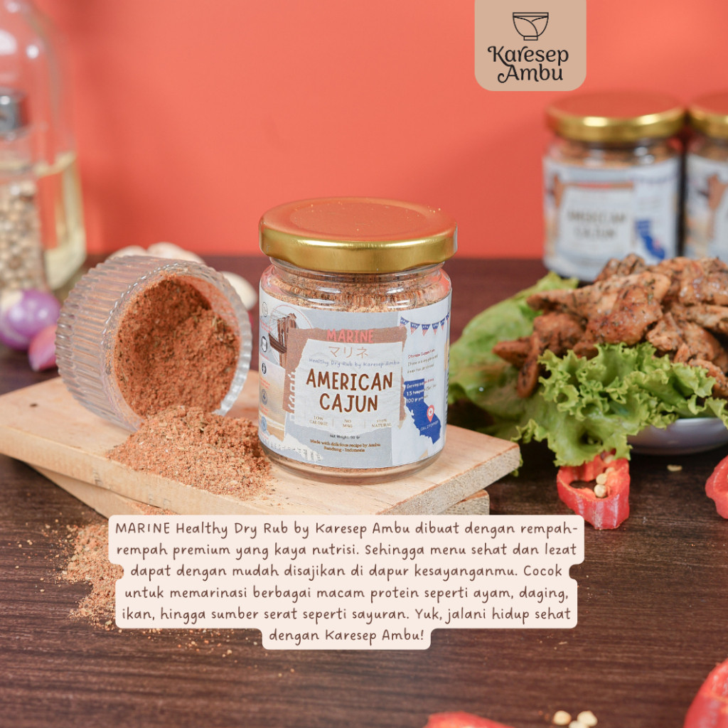 

Konter Makanan Marine Healthy Dry Rub American Cajun Seasoning Bumbu Marinasi Rendah Kalori By