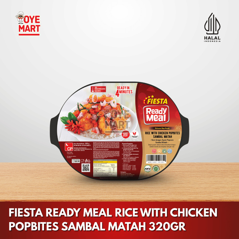 

Konter Makanan Fiesta Meal Rice With Chicken Popbites Sambal Matah 320Gr / Nasi Dengan Ayam Popcorn