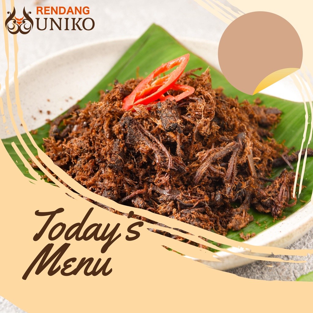 

Sensasi Lezat Rendang Sapi Suwir Oleh-Oleh Khas Minang Kemasan 250Gram..