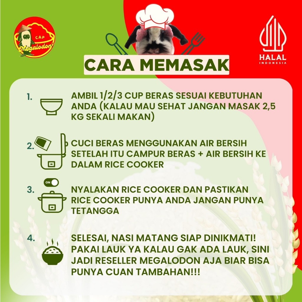 

Sensasi Lezat Beras Cap Megalodon Ekonomis 1 Kg Kemasan Mini