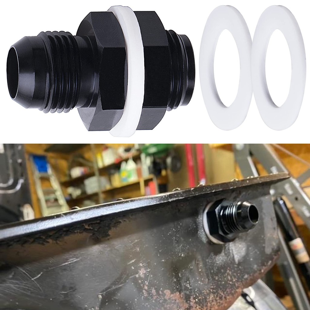 Aluminum Fuel Cell Bulkhead  Fitting AN6 AN8 AN10 Accessories Black Fuel Cell Bulkhead Adapter Fitti