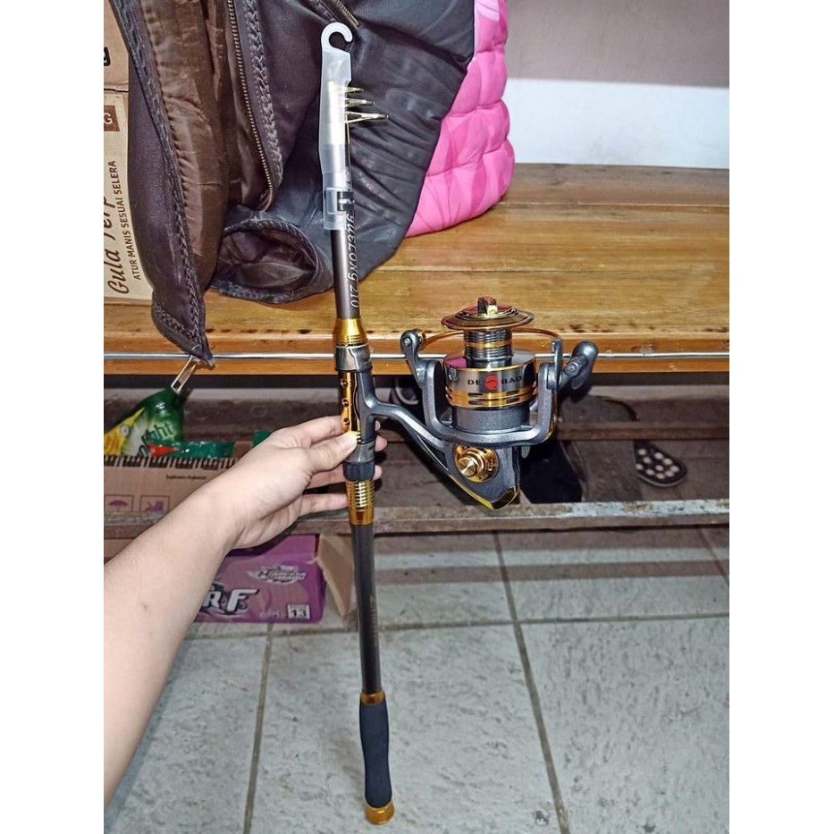Termurah Set Pancing Laut Joran Carbon 2.1m Rell Gulungan KATROL Pancing DB6 Berkualitas