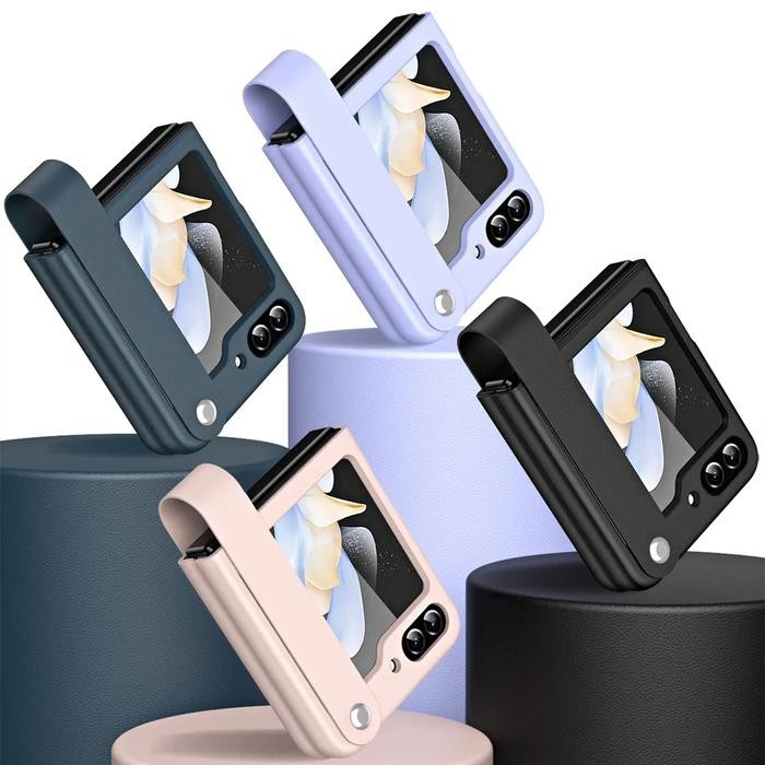 Samsung Galaxy Z Flip 3 / 4 / 5 Premium Leather Hand Strap Case Promo