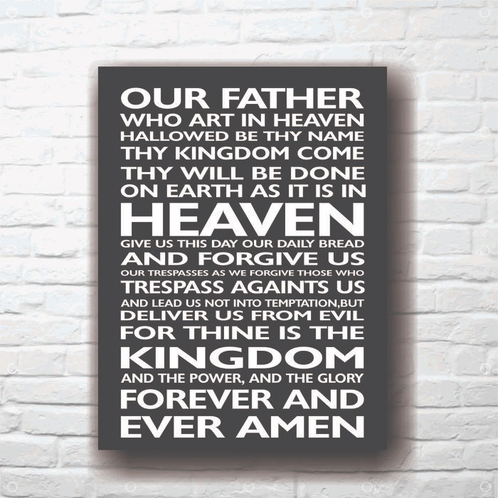 DOA BAPA KAMI BAHASA INGGRIS PAJANGAN DINDING 40X30 CM FRAMEBLOK - Hitam