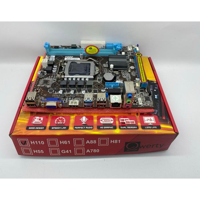 MOTHERBOARD QWERTY H110 LGA 1151 GEN 6-7