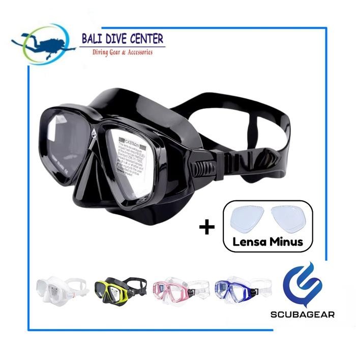 SCUBAGEAR Mask Flux Twin with Lensa Minus - Mask Snorkeling