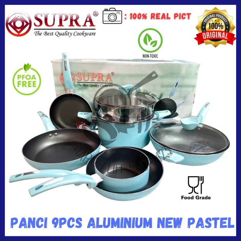 Panci SUPRA 9pcs NEW PASTEL /NEW Panci SUPRA 9pcs Pastel / Panci 9pcs Aluminium