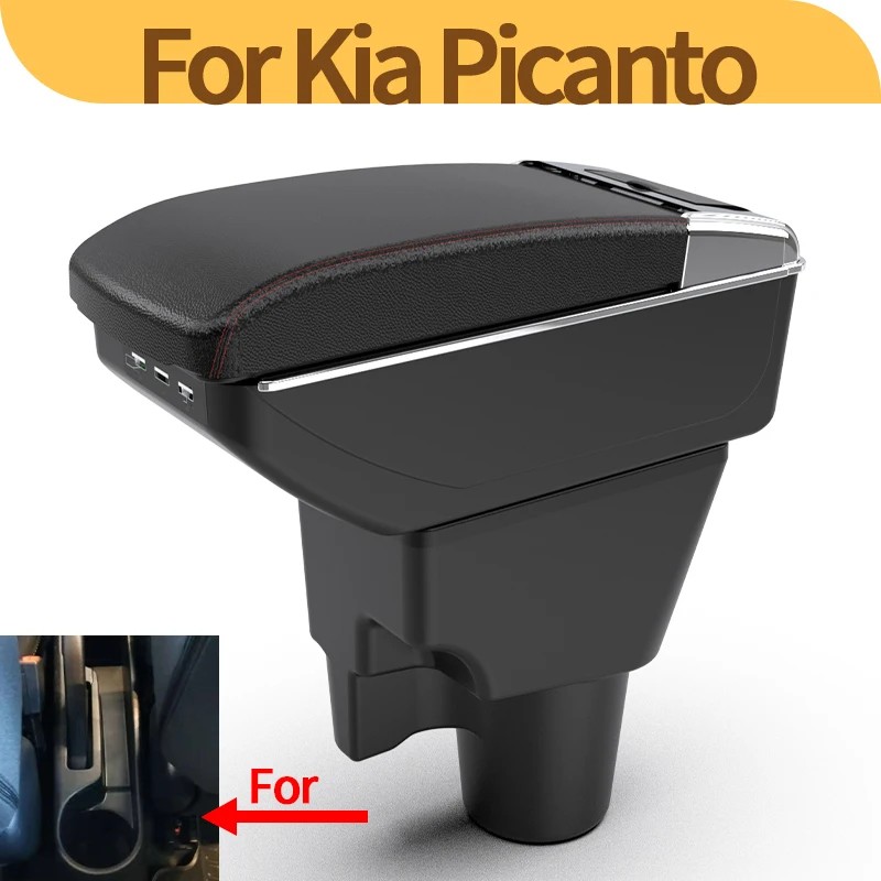 For Kia Picanto Armrest Box For Kia Picanto 3X-Line Car Armrest Storage box cup holder Dedicated Ret