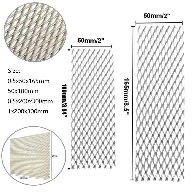 1pcs Titanium Metal Grade Mesh Perforated Holes plate expanded 0.5x50x165mm 50x100mm 0.5x200x300mm 1