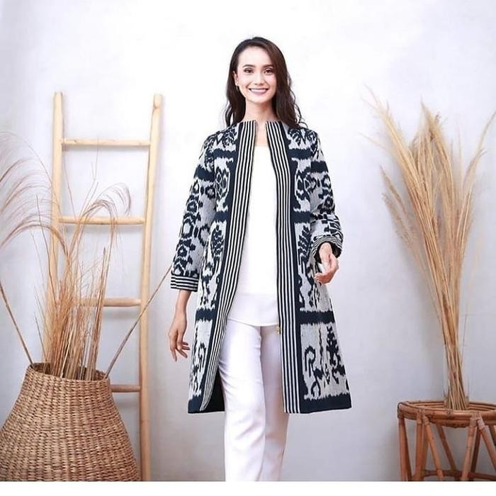 cardigan tenun motif Ntt premium