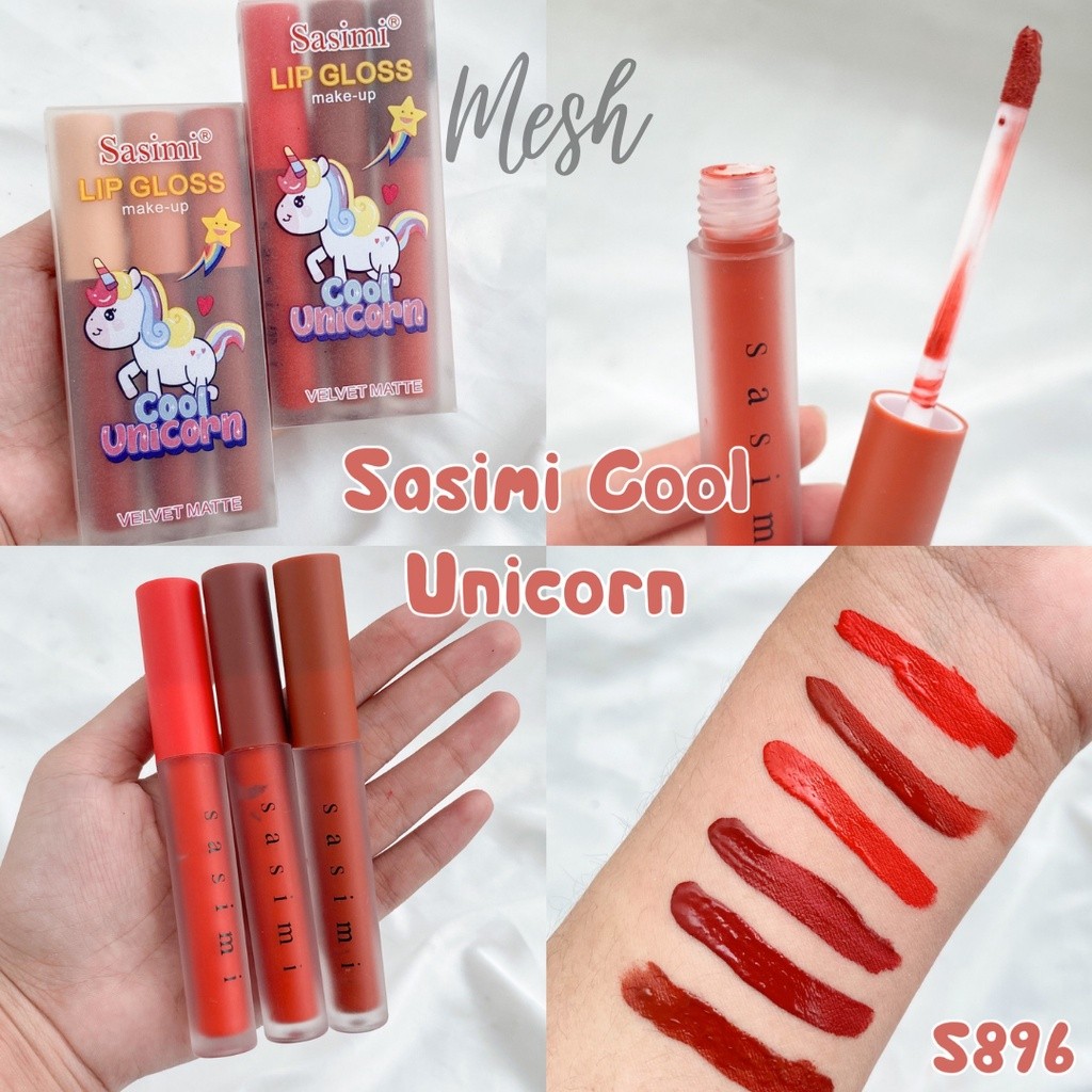 COOL UNICORN LIPGLOSS / SASIMI PEACH MATTE LIP GLOSS LIPCREAM S897