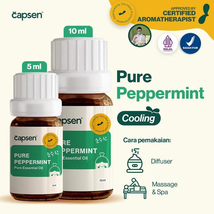 CAPSEN Pure Peppermint Essential Oil Aromatherapy Minyak Esensial