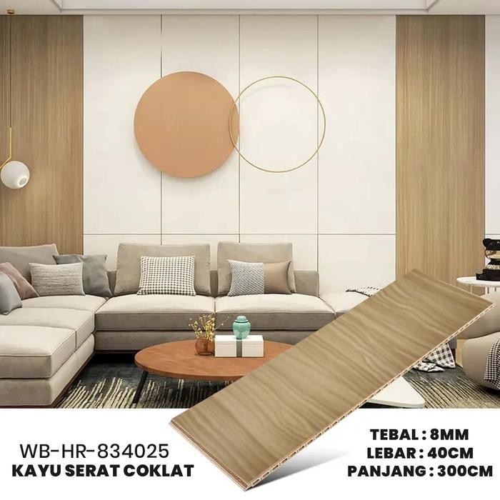 (Allthebest) Wallpanel Polos WPC/ Wall Panel Polos PVC/ Wallboard Dinding 3.0 Meter x 40 Cm