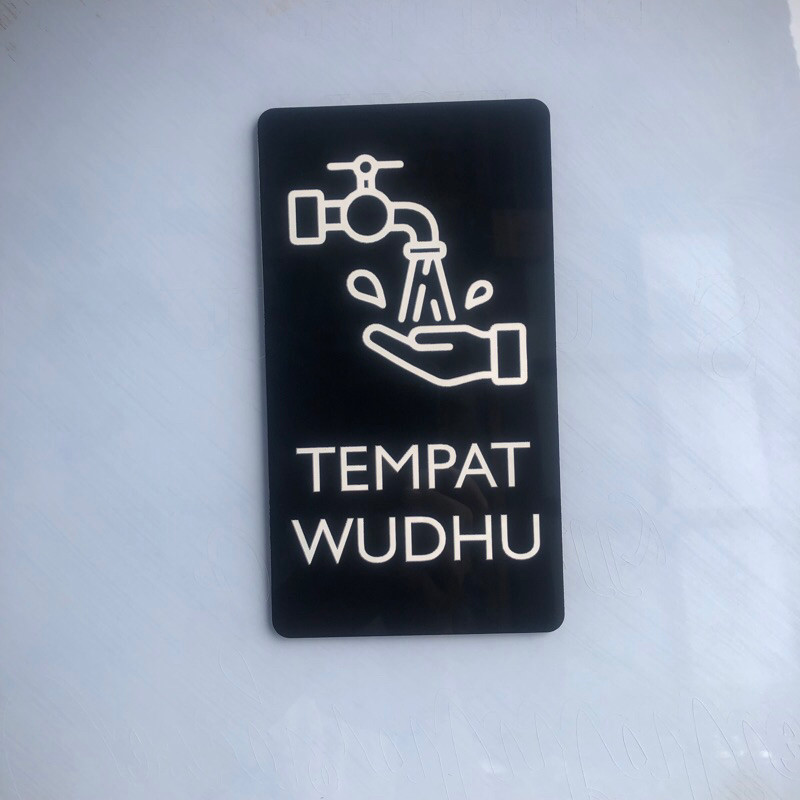 Sign Akrilik Tulisan Tempat Wudhu / Sign Board Acrylic