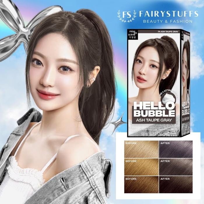 Mise En Scene Hello Bubble Foam ASH TAUPE GRAY Hair Color Pewarna Cat Rambut Shampoo Semir Busa