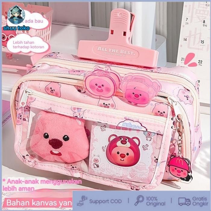 

Uta - Local Delivery Loopy Tempat Pensil Kartun 9Lapisan Tas Alat Tulis Berkapasitas Besar Dengan