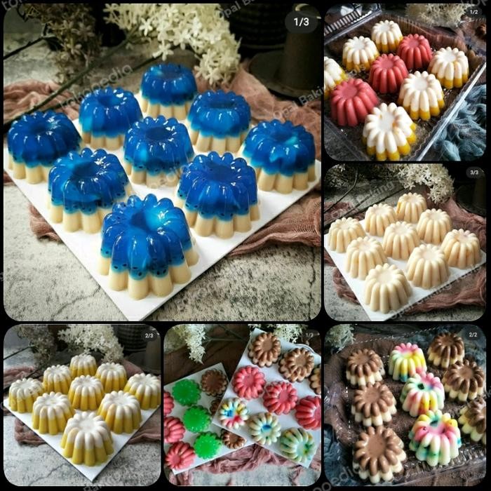 Cetakan Cup Puding Agar Jelly Gelombang Bunga
